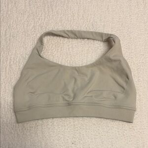 Women's Beige Halter Sports Bra